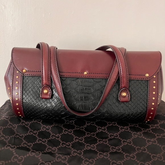 Vintage Gucci burgundy Python Bullet bag - Picture 4 of 11